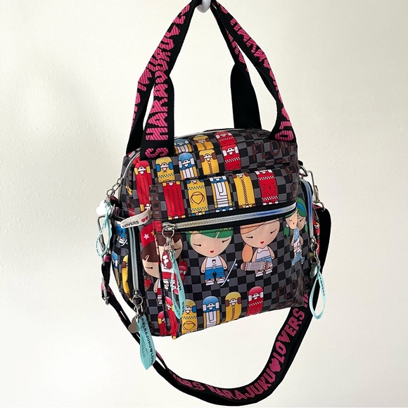 Harajuku Lovers Skater Girls Black Kawaii Handbag - Picture 2 of 9